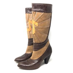 Y2k True Religion High Heel Leather Boots Womens Sz 8.5 Eclectic Western Rodeo